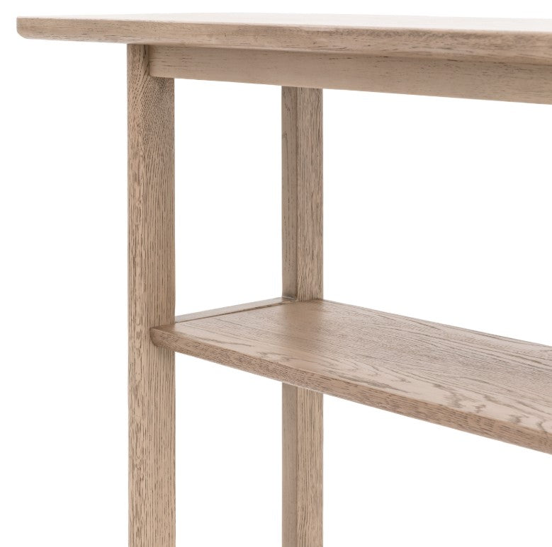 Craft Oak Console Table with Shelf Smoked