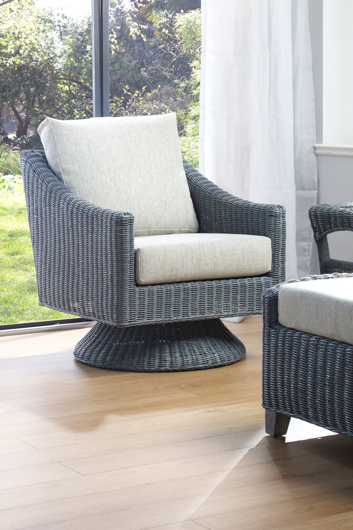 Dijon Grey Wash Swivel Chair