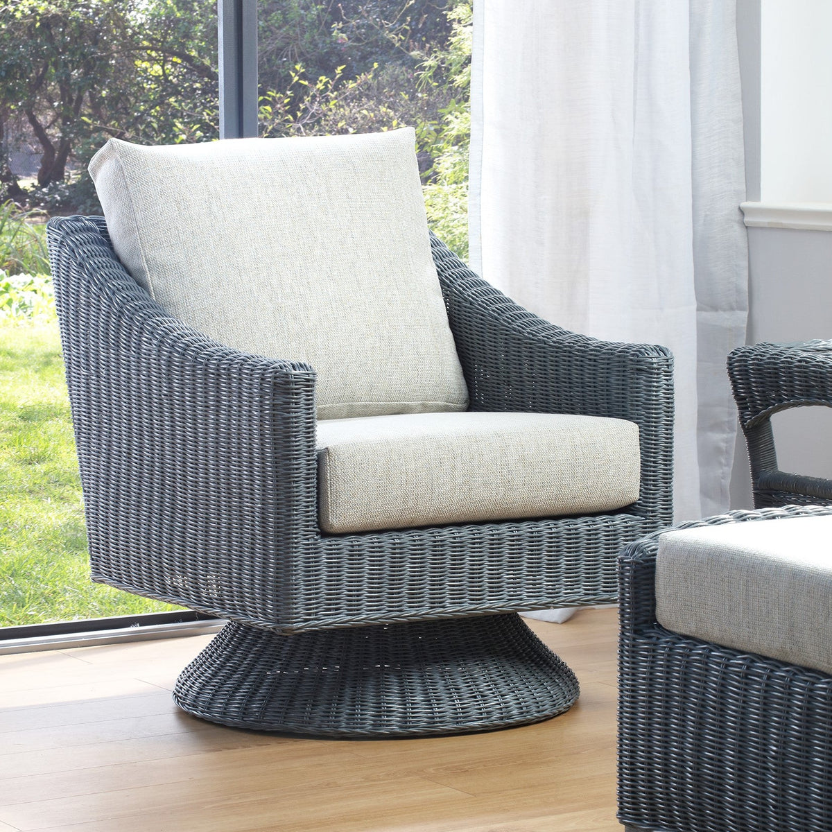 Dijon Grey Wash Swivel Chair
