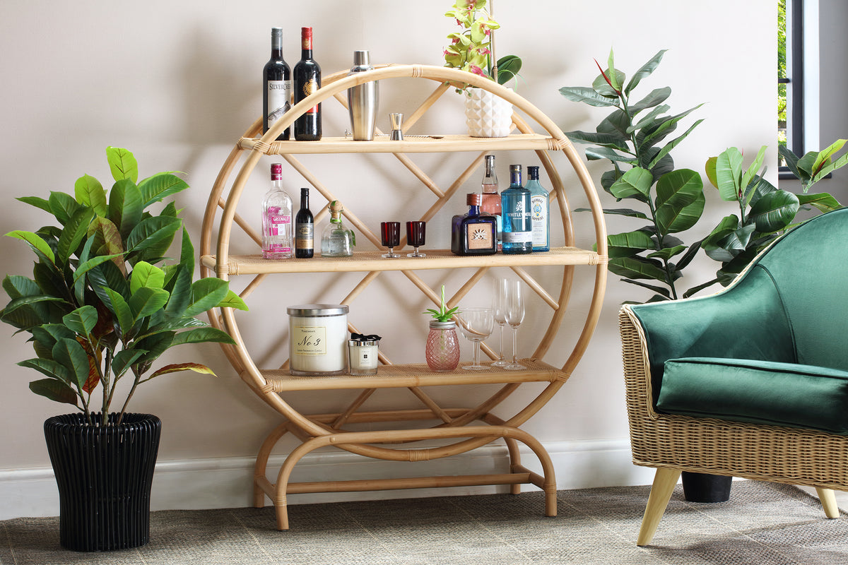 Medium Natural Rattan Etagere