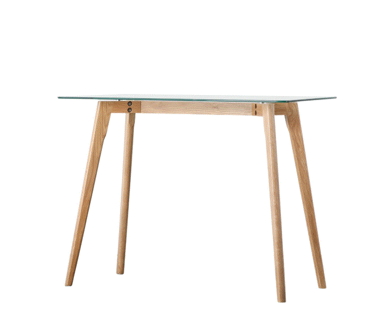 Blair Oak Console Table with Glass Top Table