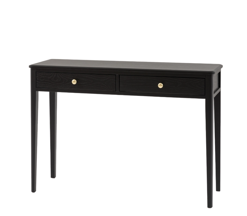 Accito Black 2 Drawer Console Table