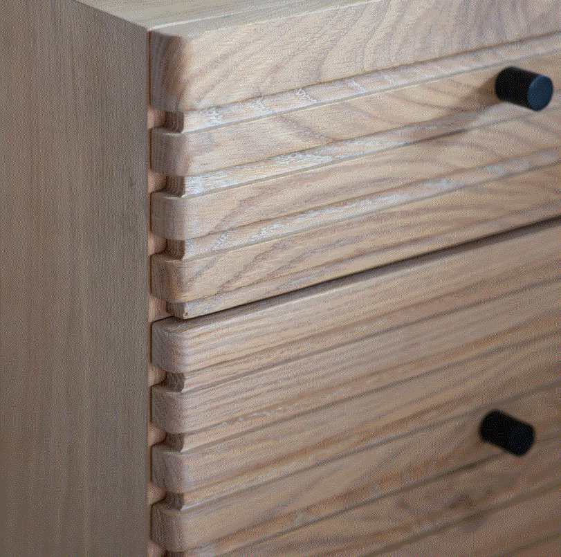Okayino Oak 2 Drawer Bedside Table