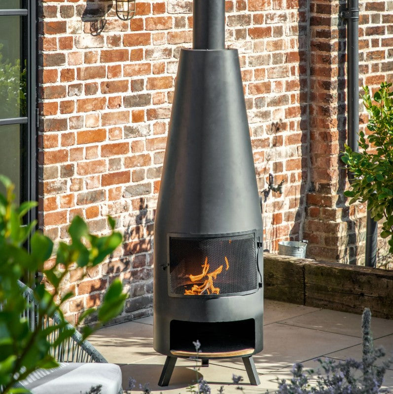 Firenze Chiminea with Pizza Shelf - Charcoal
