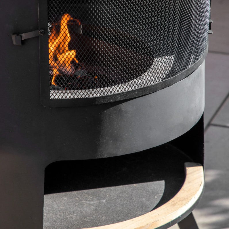 Firenze Chiminea with Pizza Shelf - Charcoal