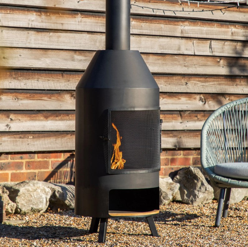 Firenze Fire Pit Chiminea with Pizza Shelf