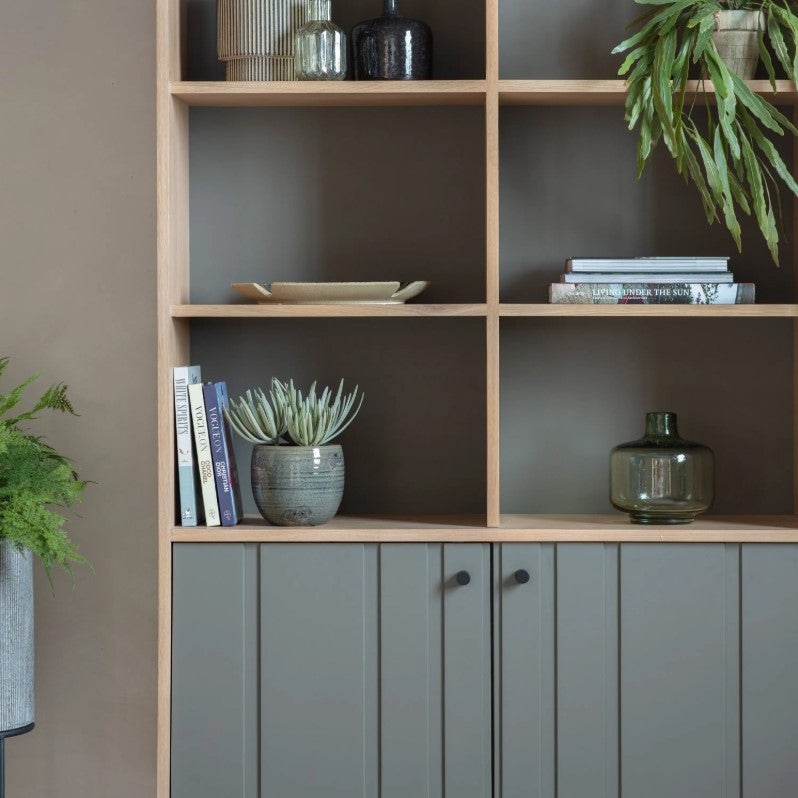 Fullina Bookcase with 2 Door Storage Open Display Unit