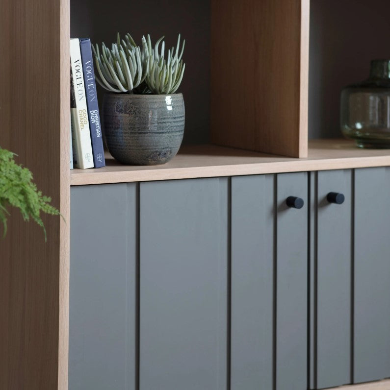 Fullina Bookcase with 2 Door Storage Open Display Unit