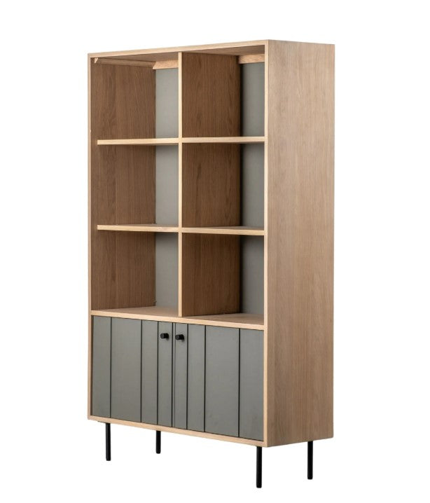 Fullina Bookcase with 2 Door Storage Open Display Unit
