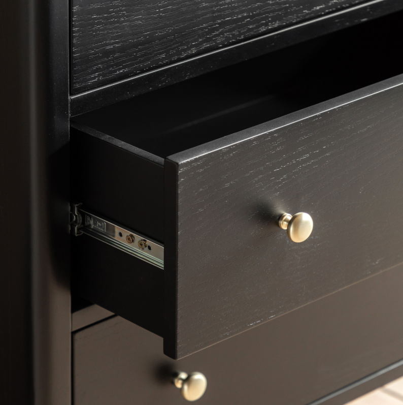 Accito Black 3 Drawer Wooden Chest