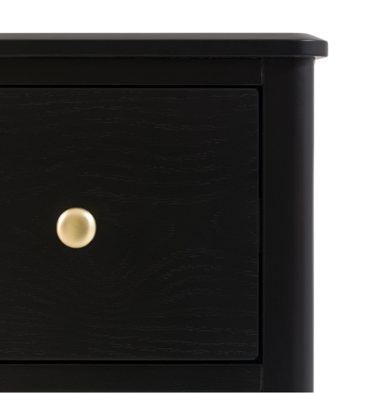 Accito Black 3 Drawer Wooden Chest