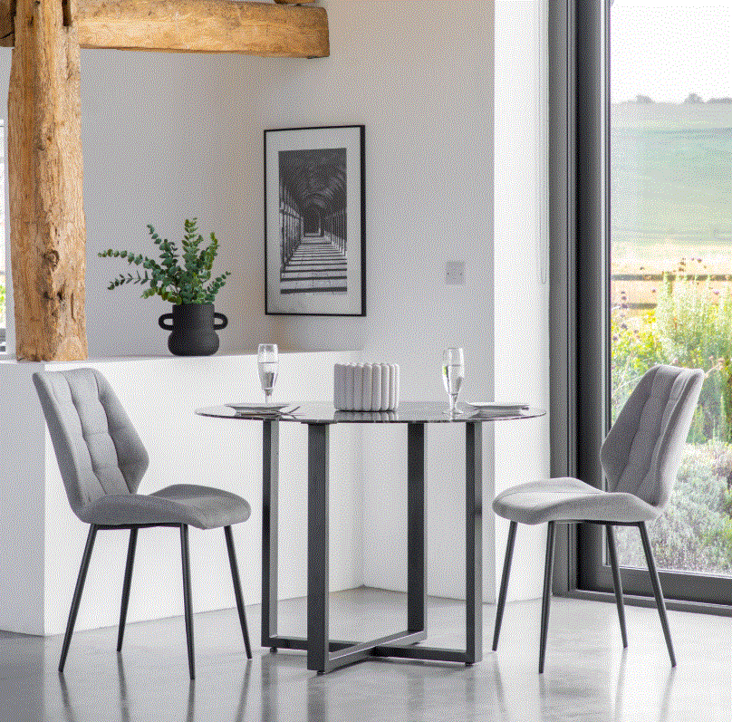 Marlow Grey Fabric Dining Chair (set of 2)