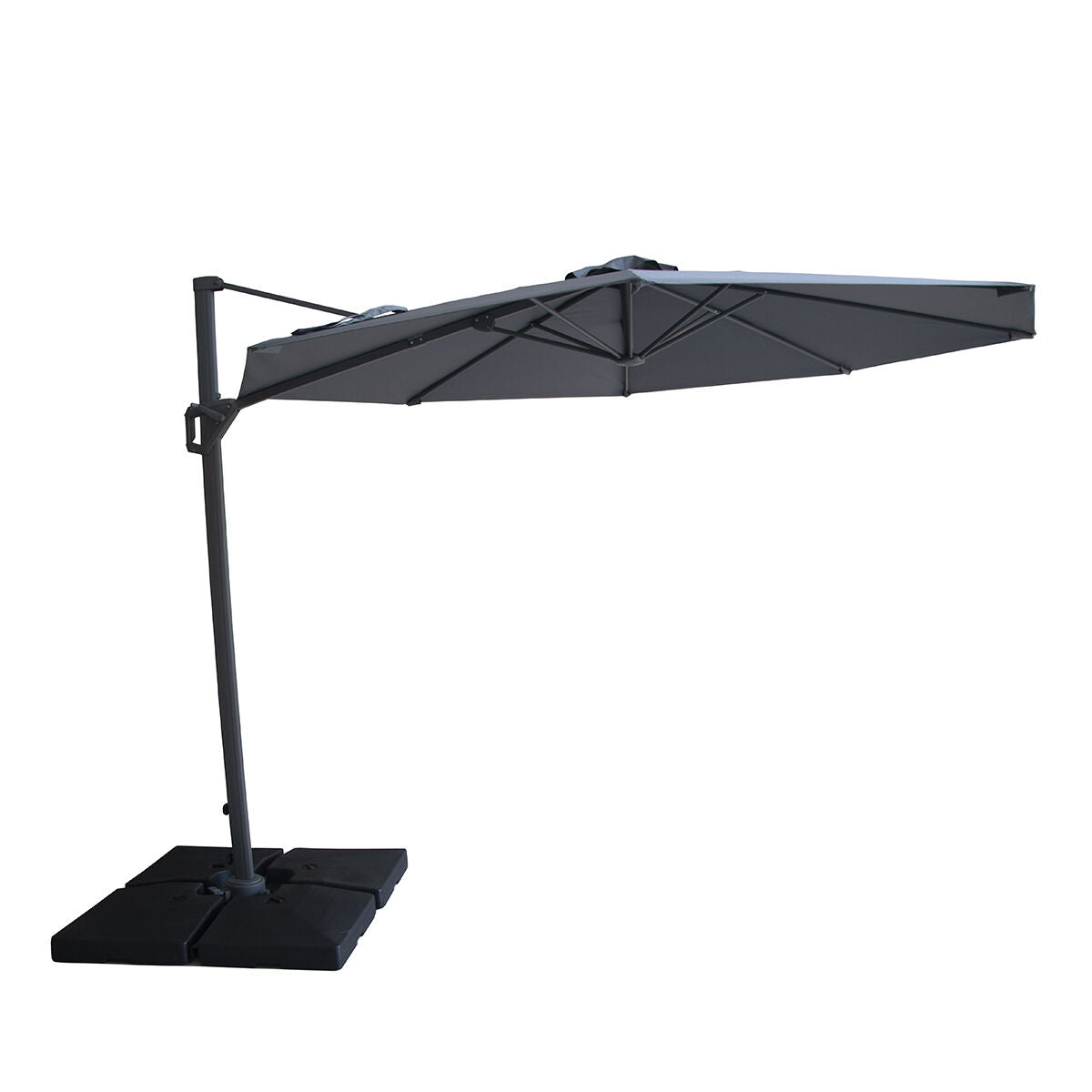 Halo 3m Round Rotating Cantilever Parasol in Grey