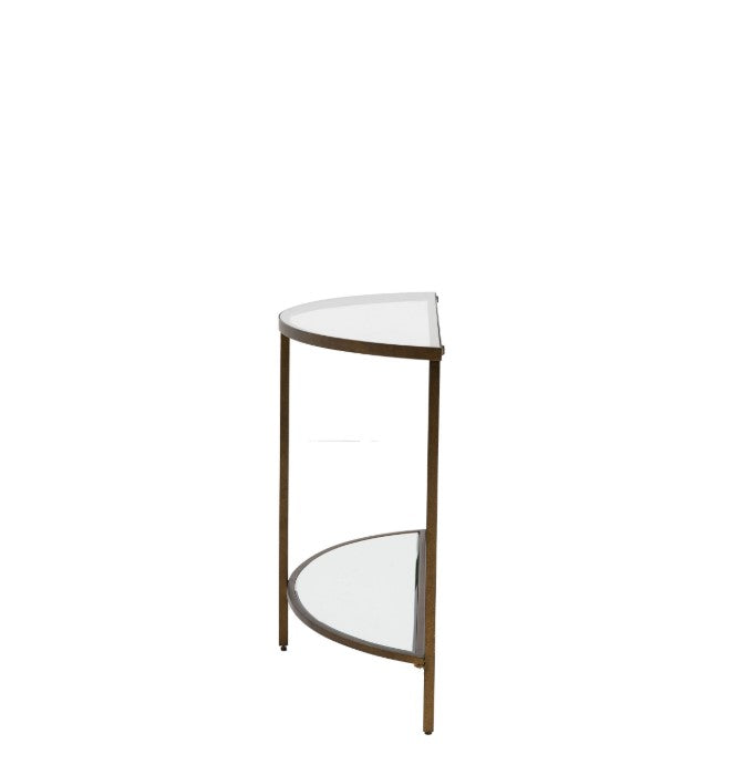 Hudson Metal Console Table with Glass Top Bronze