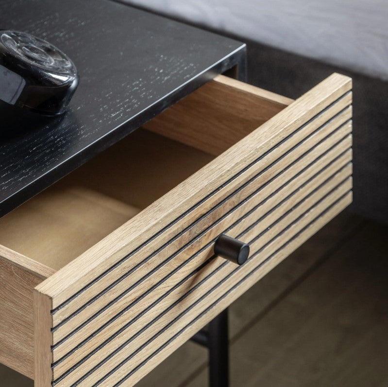 Hyland Oak 1 Drawer Bedside Table