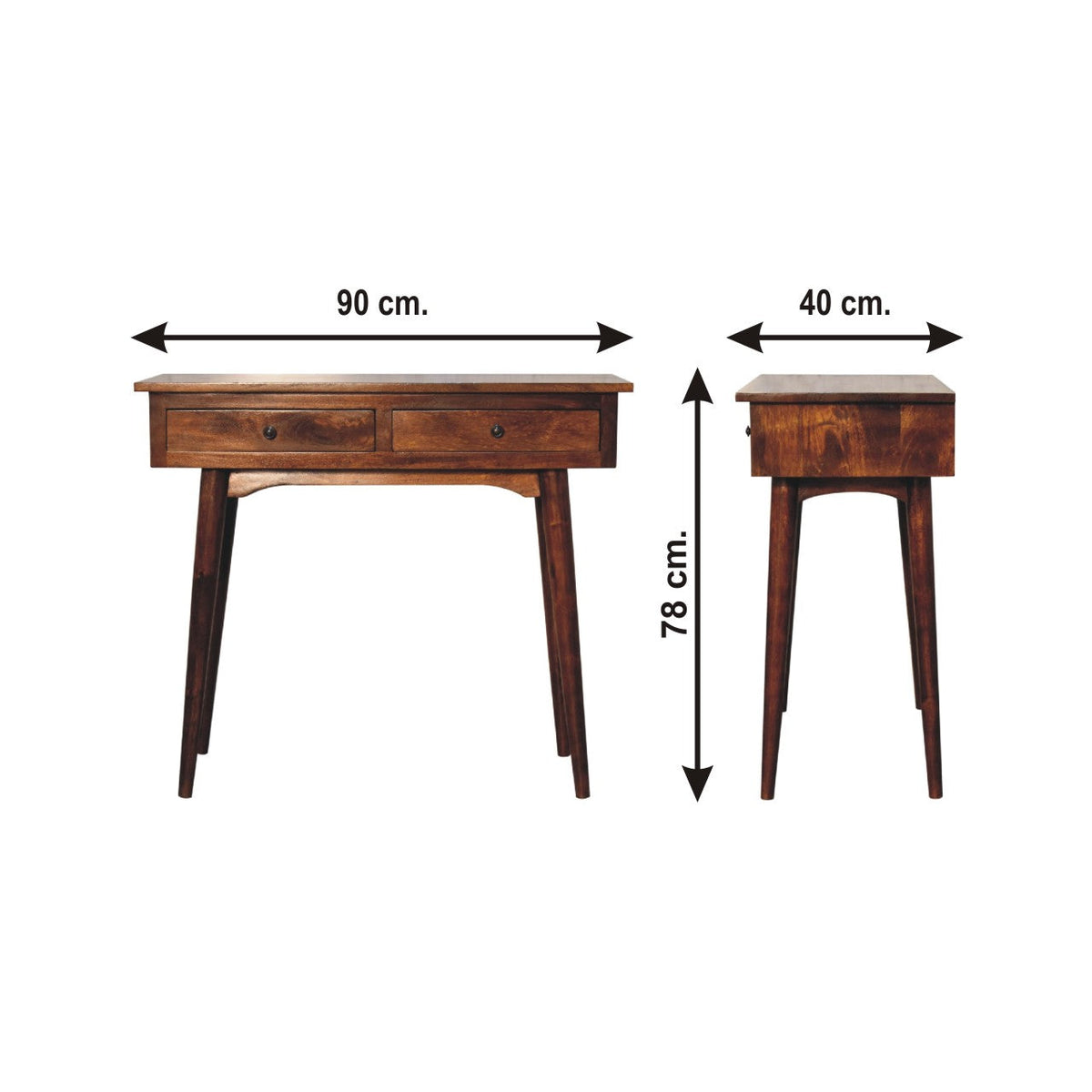 Chestnut Hallway Console Table, 2-Drawer