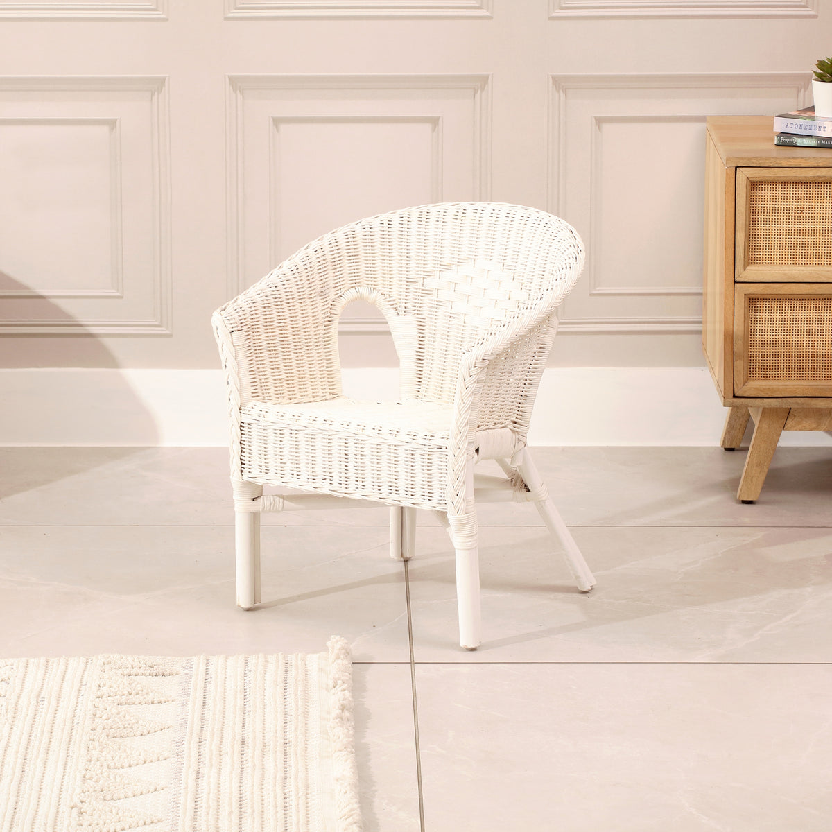 Kids Wicker Loom Chair – White