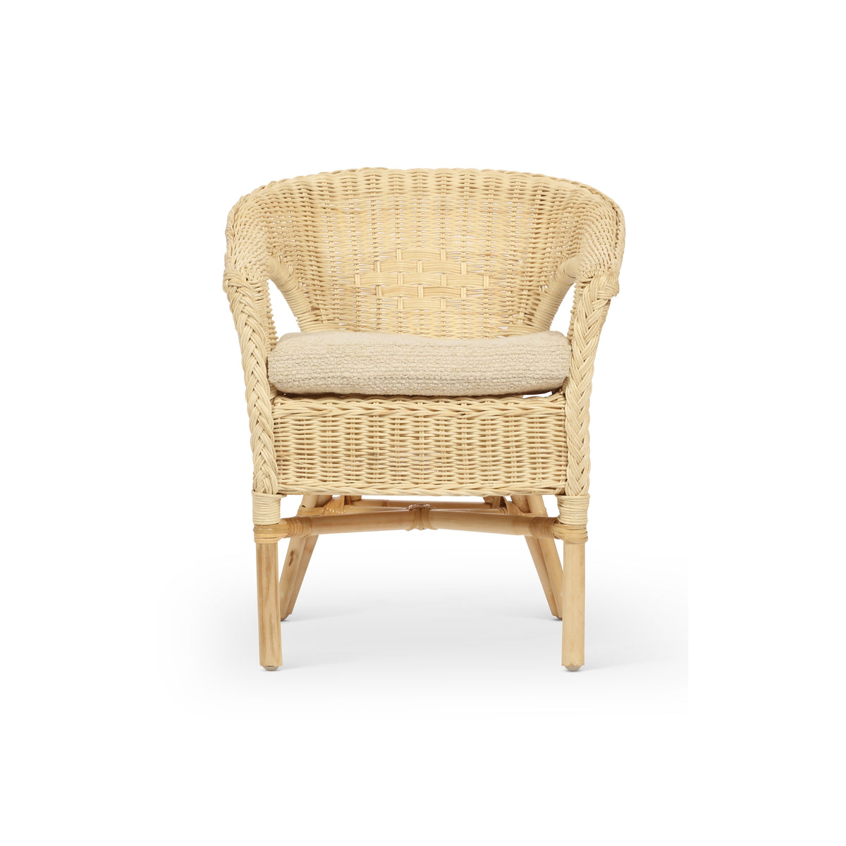 Kids Wicker Loom Toddler Chair with Cushion - Natural