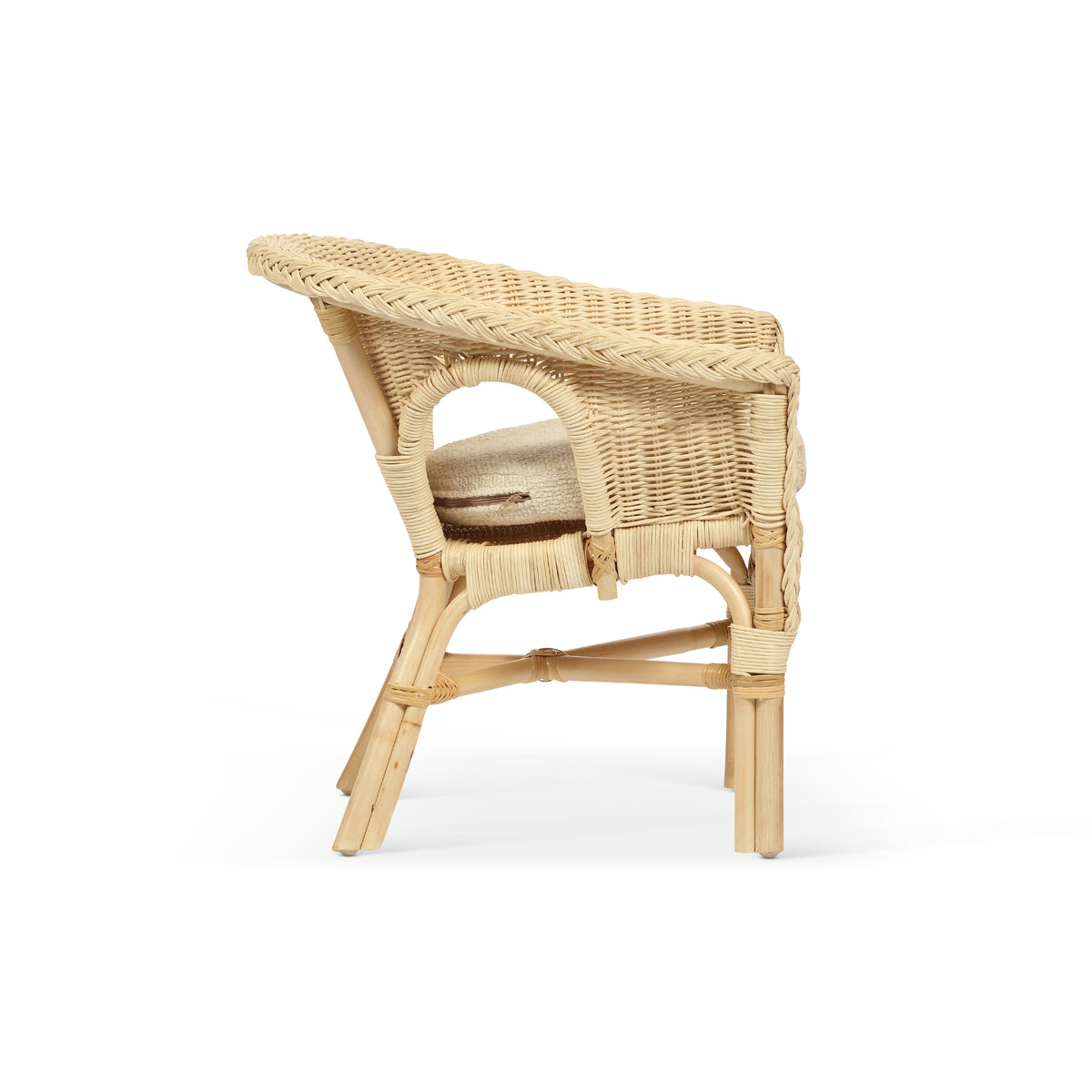 Kids Wicker Loom Toddler Chair with Cushion - Natural