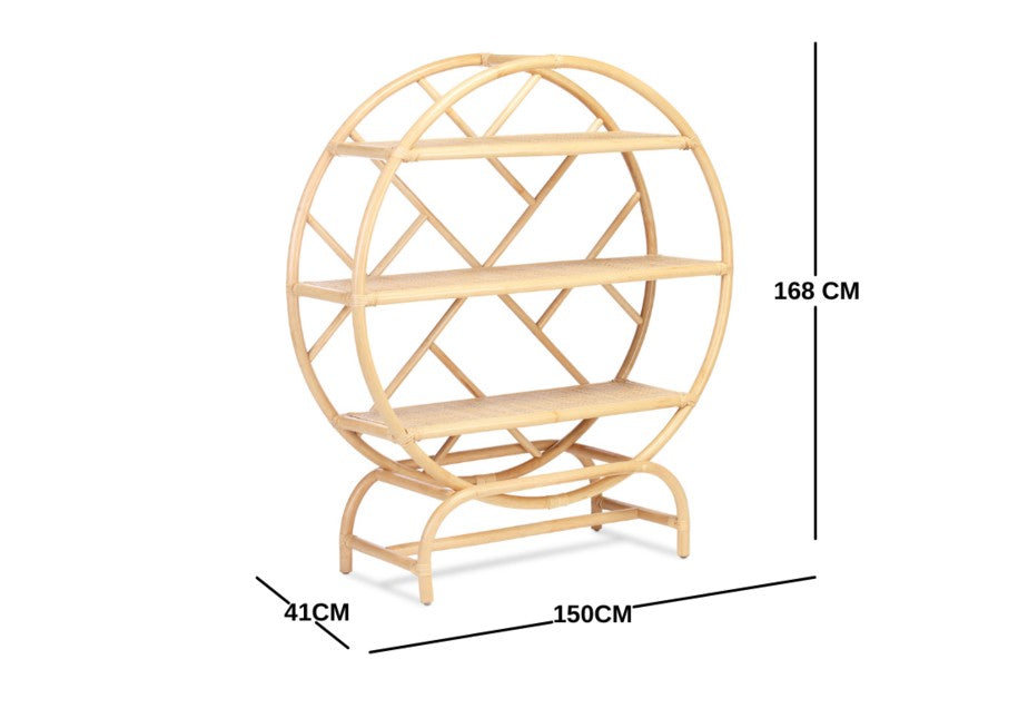 Large Natural Rattan Etagere