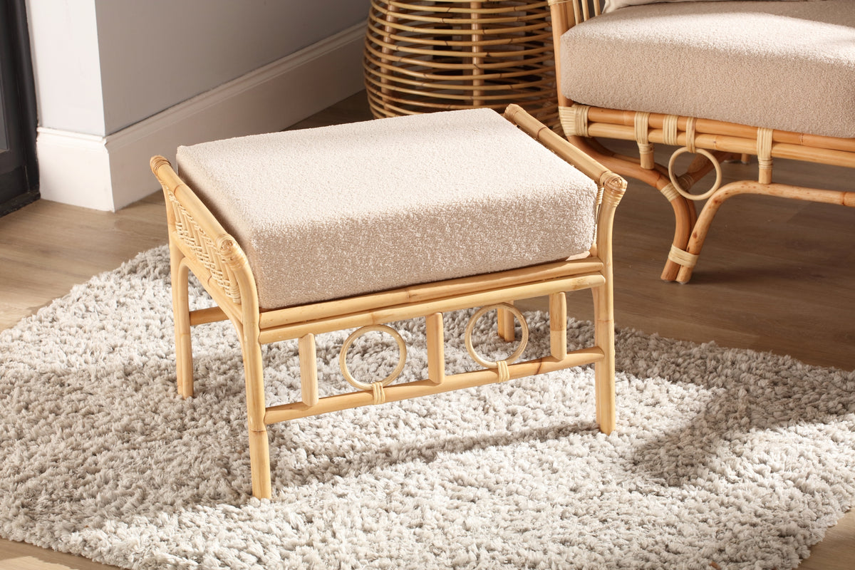 Beijing Handcrafted Rattan Footstool
