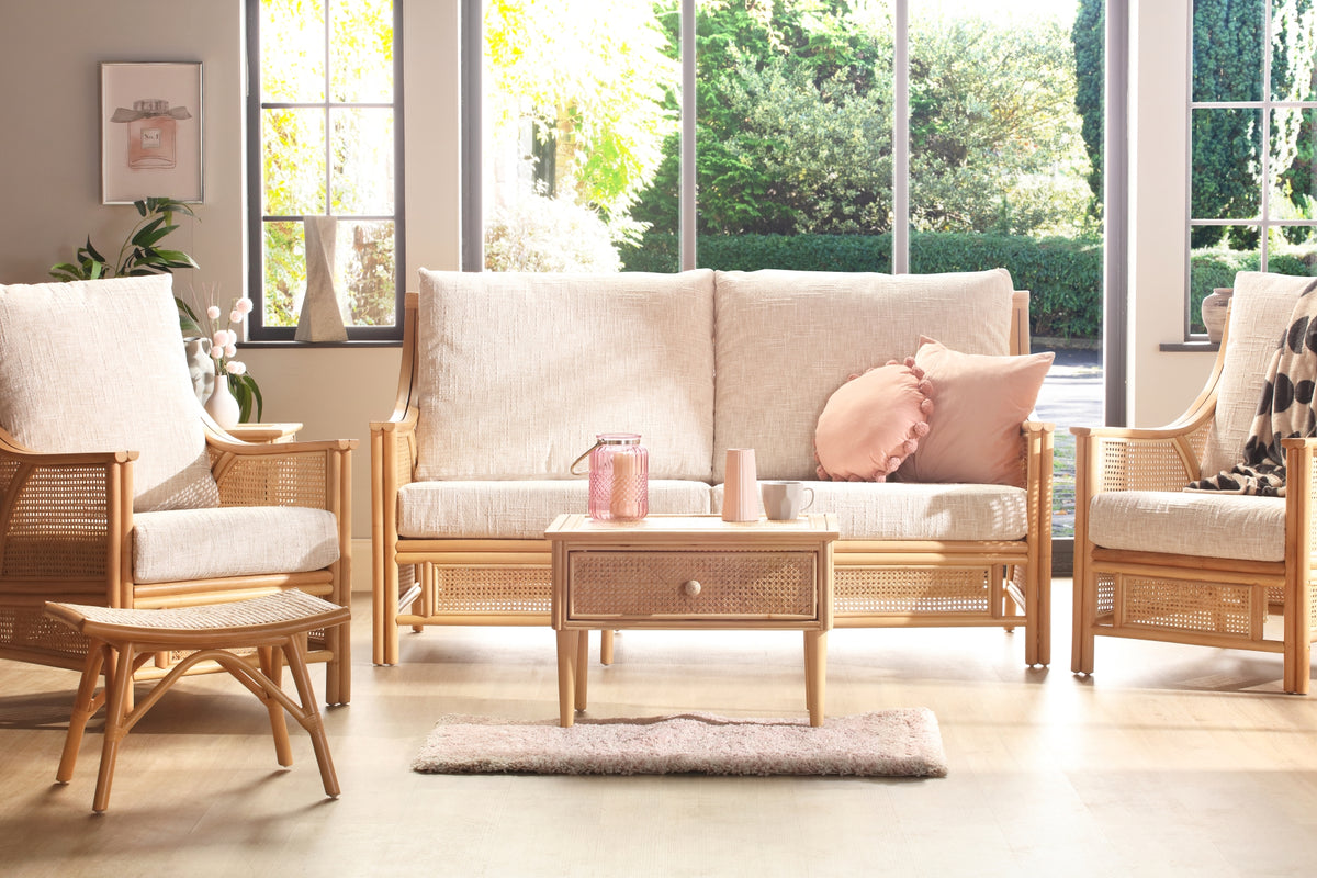 Chester Natural Cane 3 Seater 3pc Suite