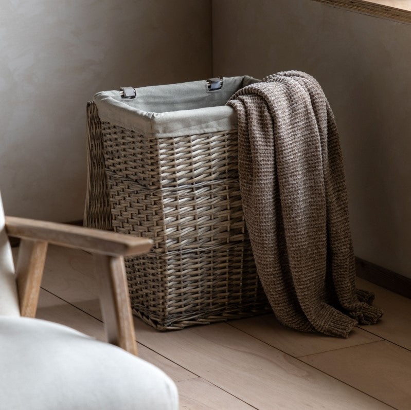 Desser Lined Grey Laundry Basket Set of 2