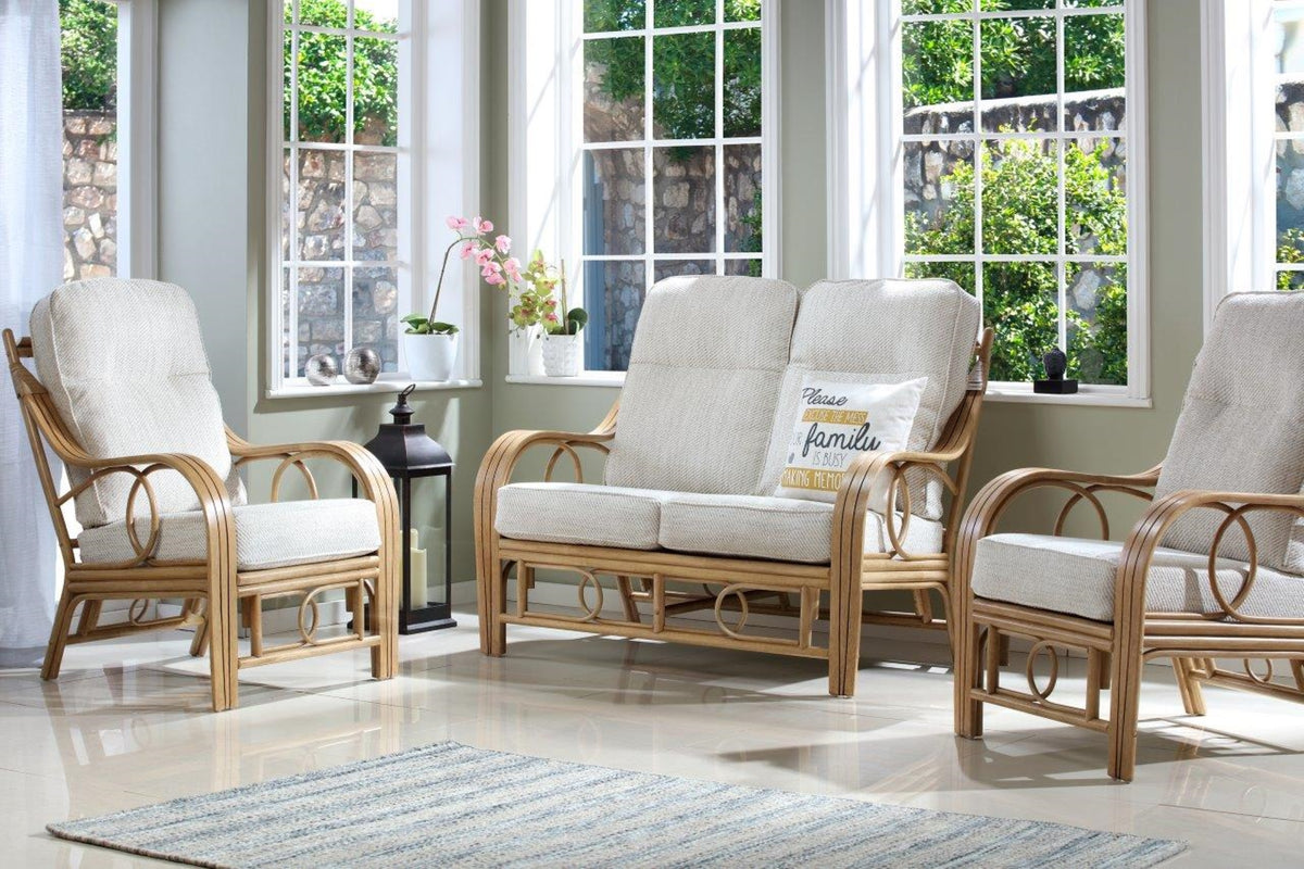 Madrid Light Oak 2-Seater Sofa & 2Armchairs Suite