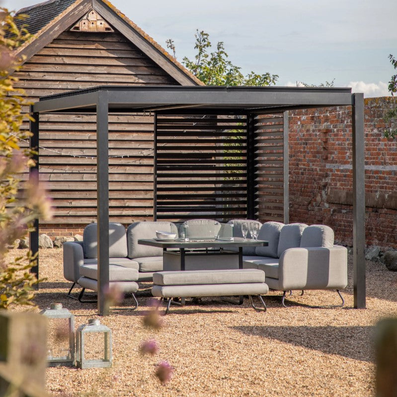 Meridia Pergola Aluminium Rectangular 3m x 4m - Frame Only in Black