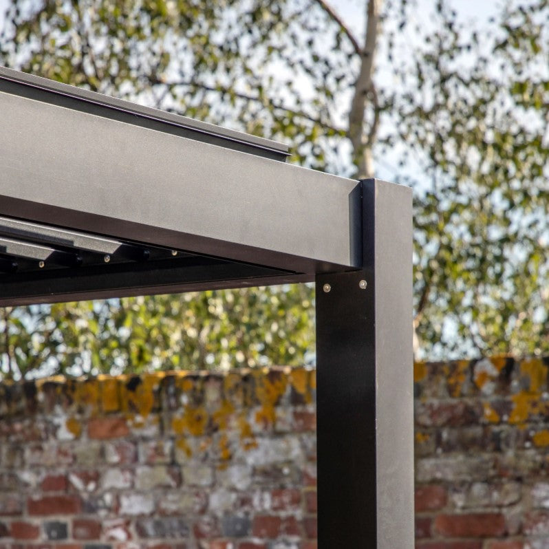 Meridia Pergola Aluminium Rectangular 3m x 4m - Frame Only in Black