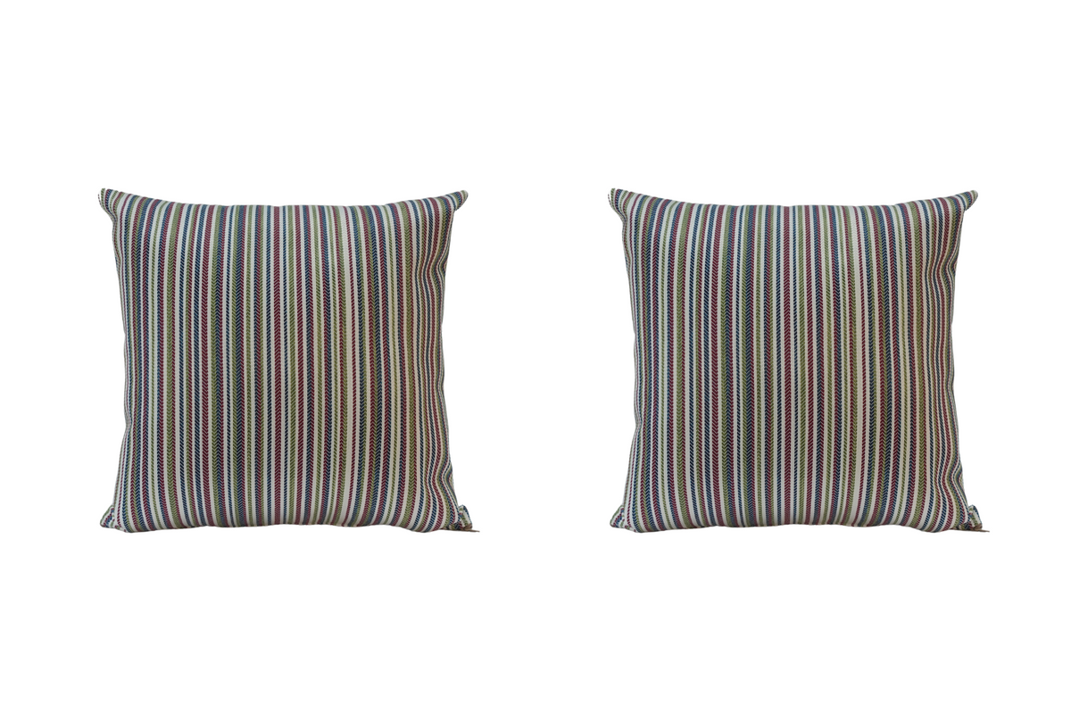 Multi-Colour Stripe Outdoor Waterproof Scatter Cushion Reversible 17"