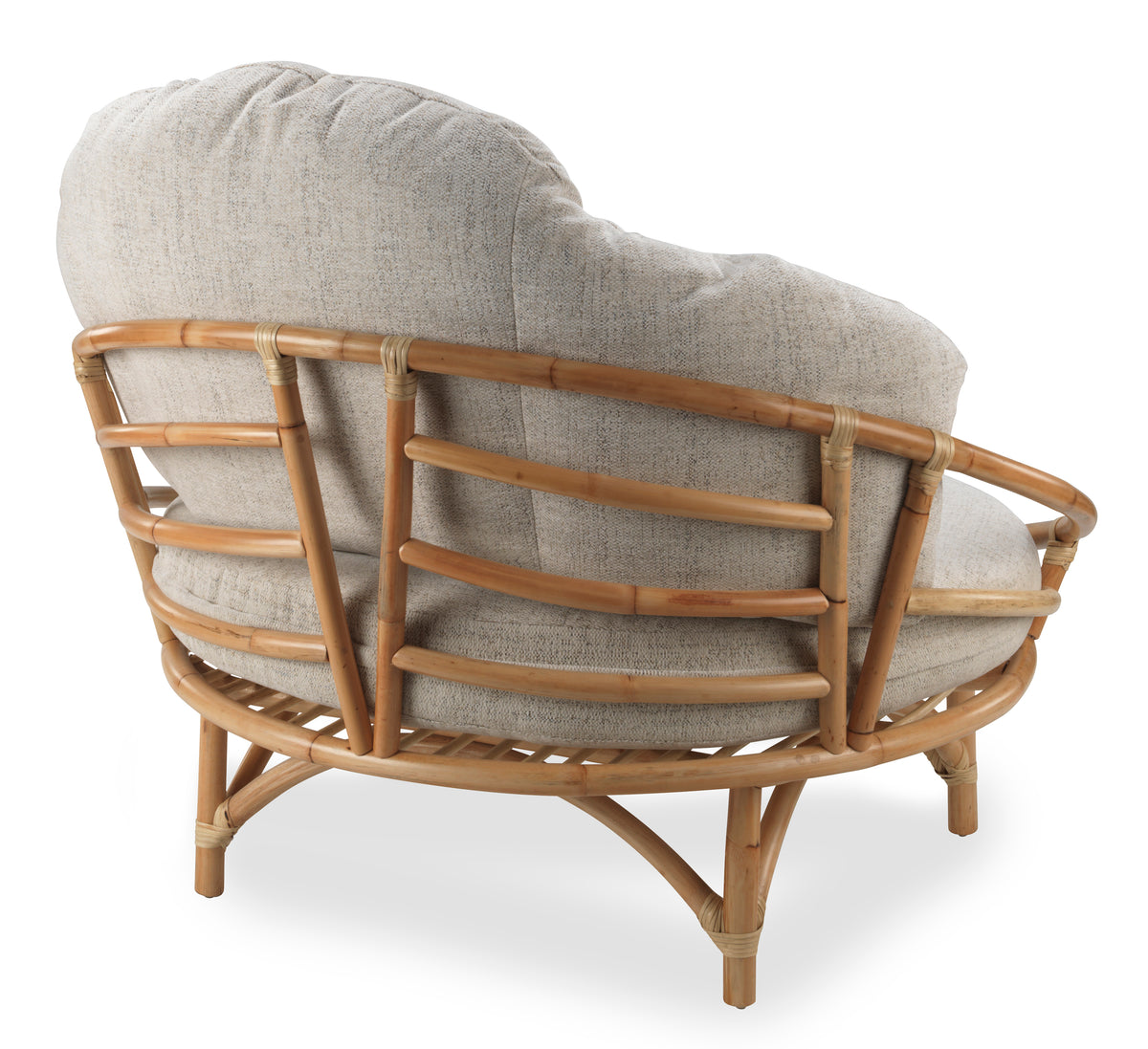 Rattan Natural Snug Cuddle Chair in Athena Plain Cushion