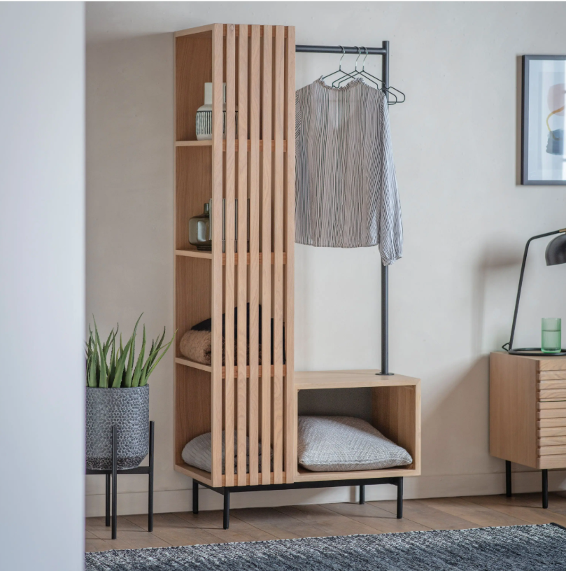 Okayino Oak Open Wardrobe