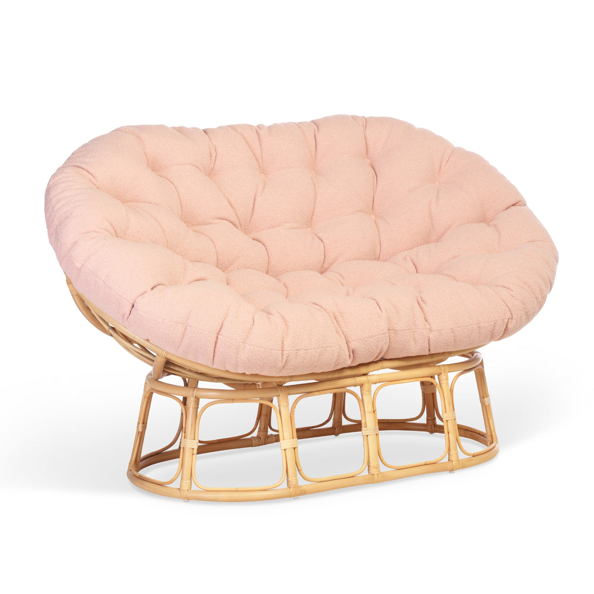 Papasan Sofa Boucle Powder Pink
