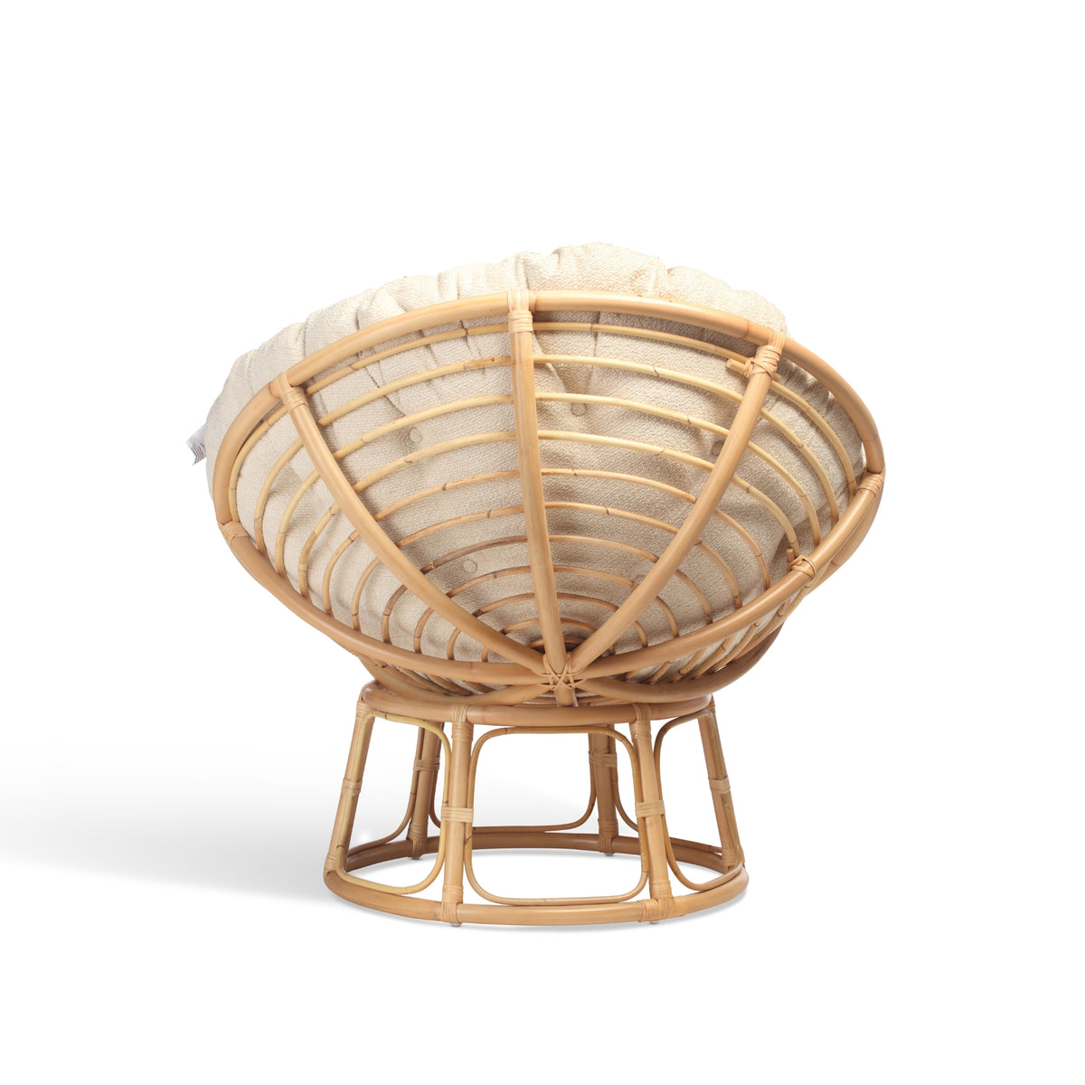 Papasan Rattan Chair with Cloud Boucle Cushion