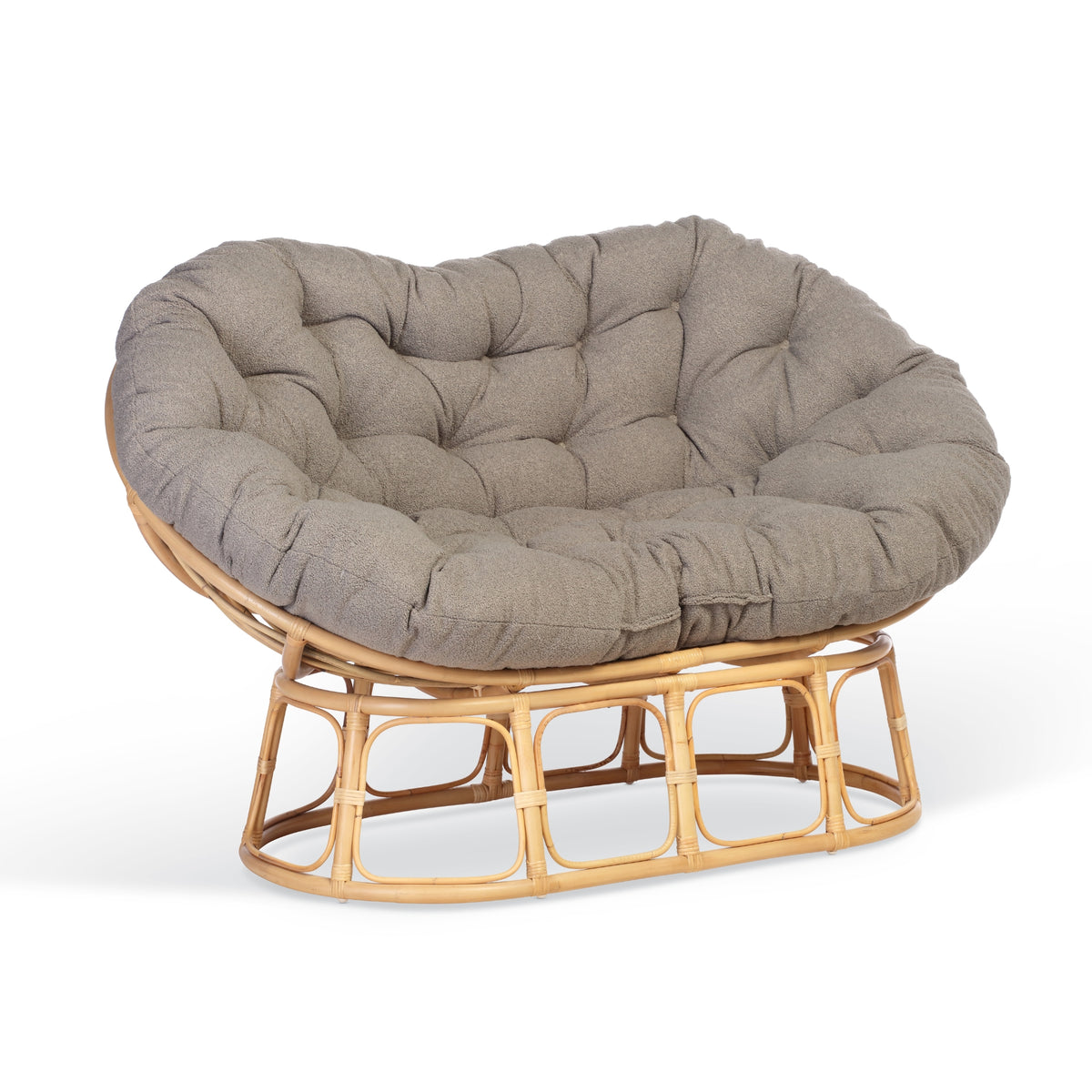Shadow Grey Boucle Papasan Sofa