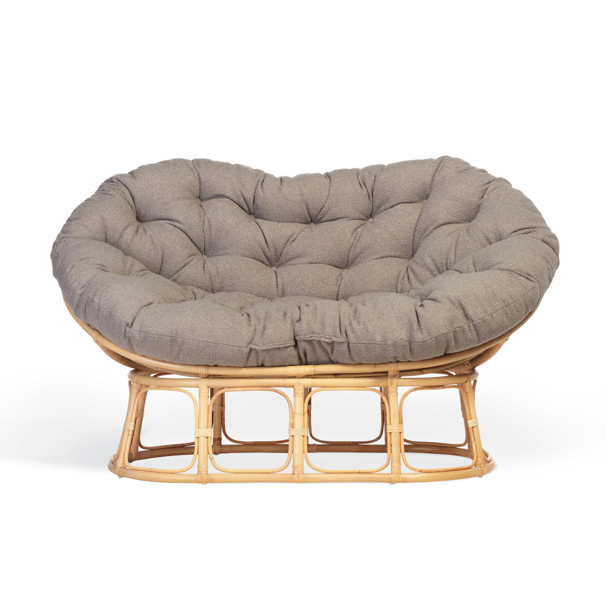Shadow Grey Boucle Papasan Sofa