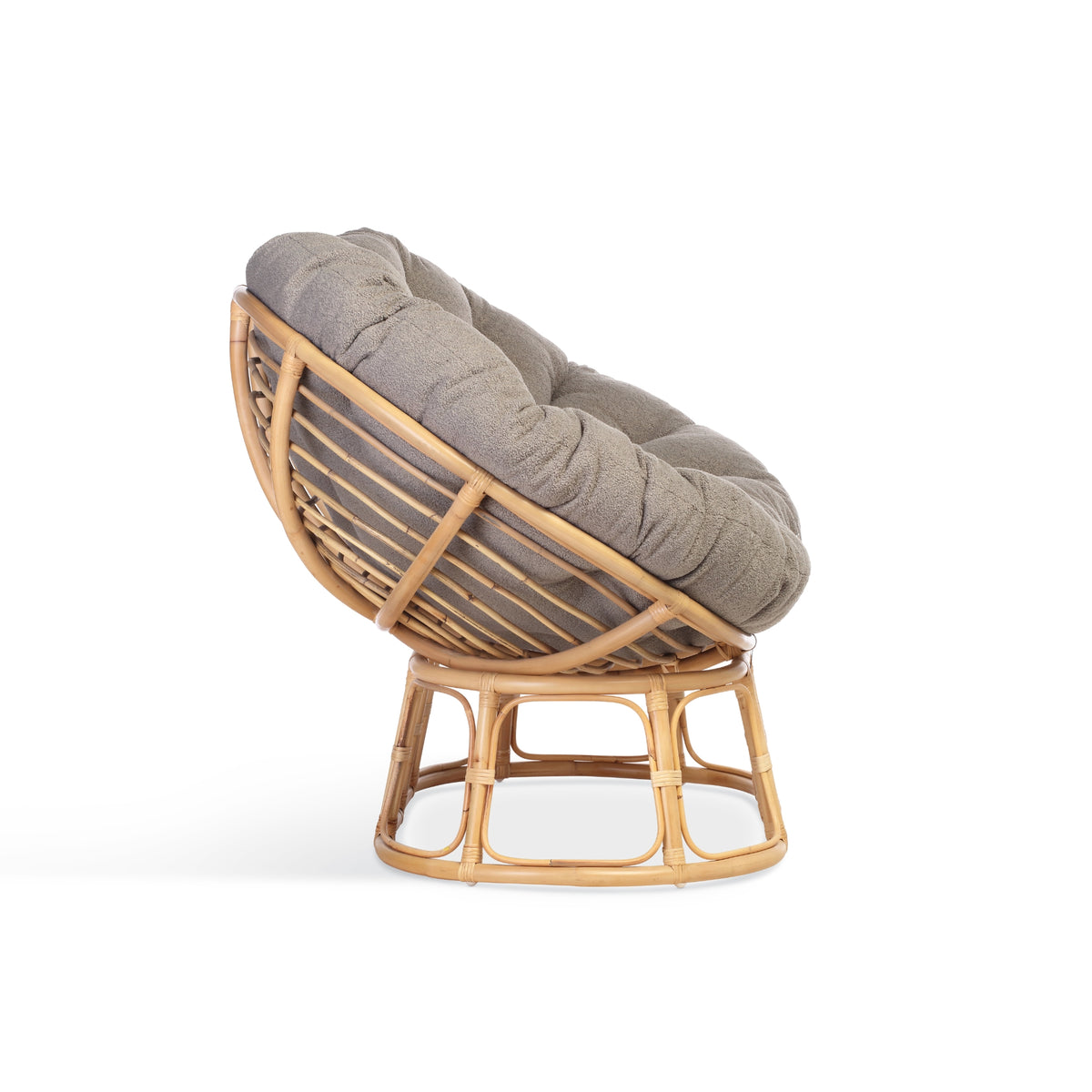 Shadow Grey Boucle Papasan Sofa
