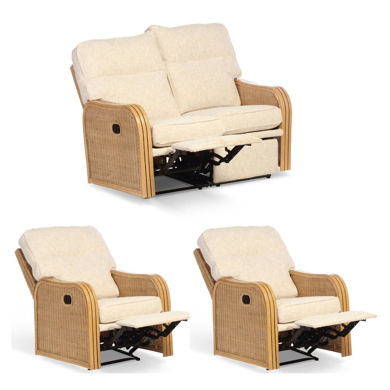 paris light oak reclining 2 seater suite