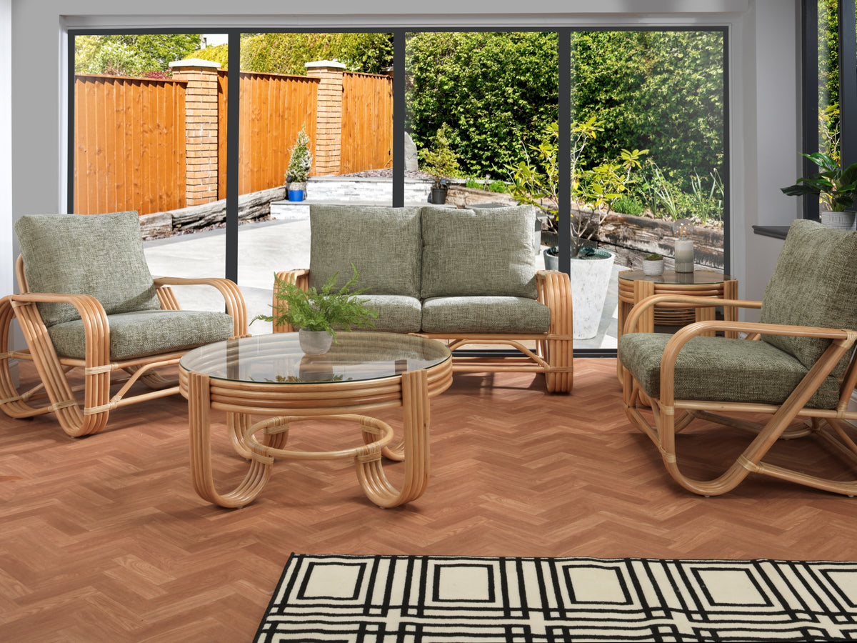 Pretzel Natural Cane 2 Seater 3pc Suite