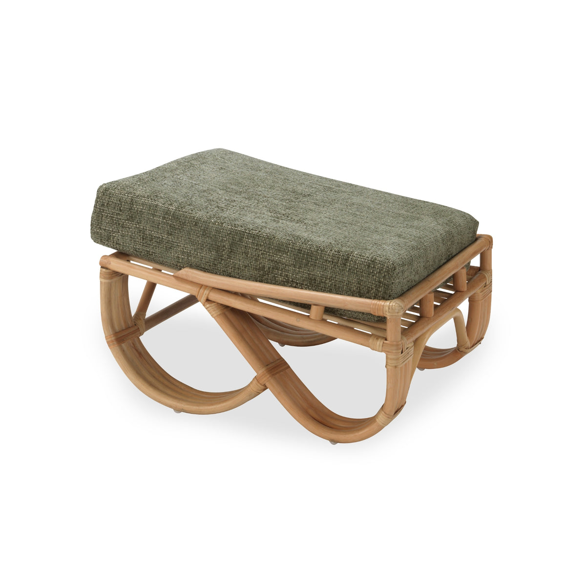 Pretzel Natural Rattan Footstool