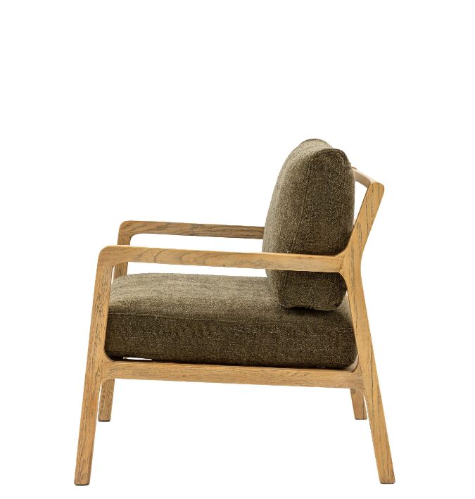 Cortes Green Chair with Oak Frame