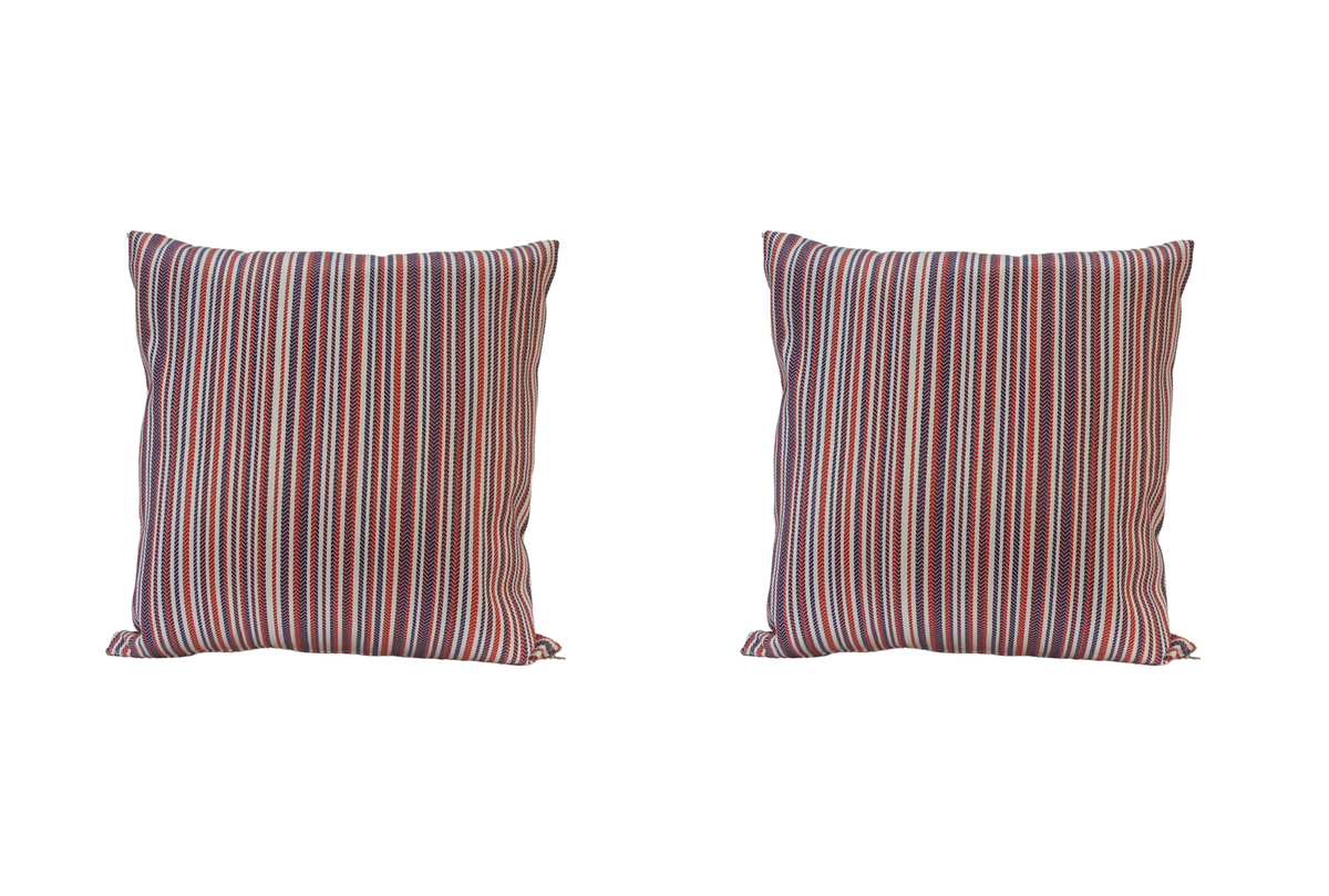 Red Stripe Outdoor Waterproof Scatter Cushion Reversible 17"