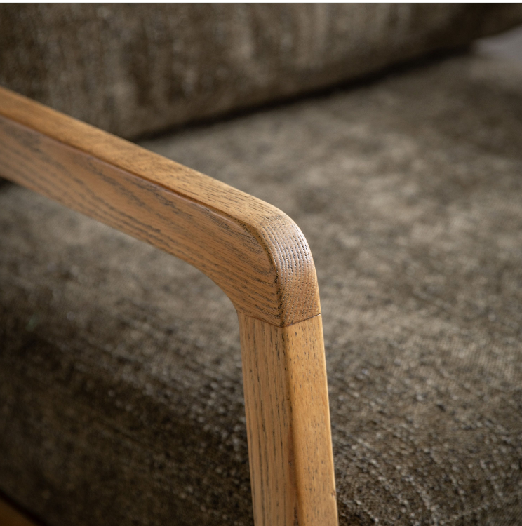 Cortes Green Chair with Oak Frame