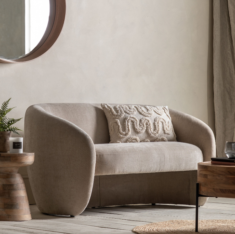 Corfu Curved Sofa in Cream