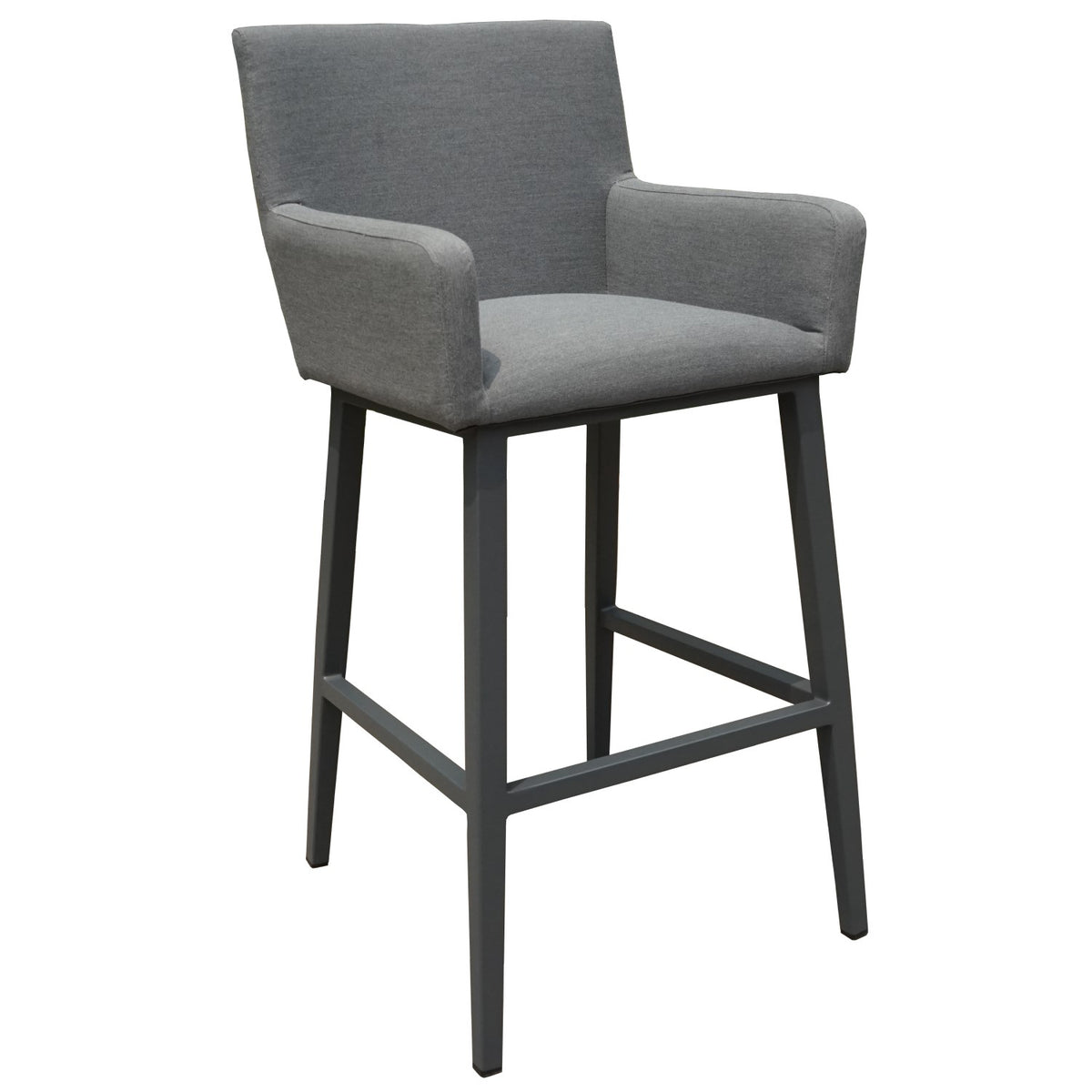 Sergio Outdoor 6 Seat Bar Set with Fire Pit Dining Table - Waterproof Fabric