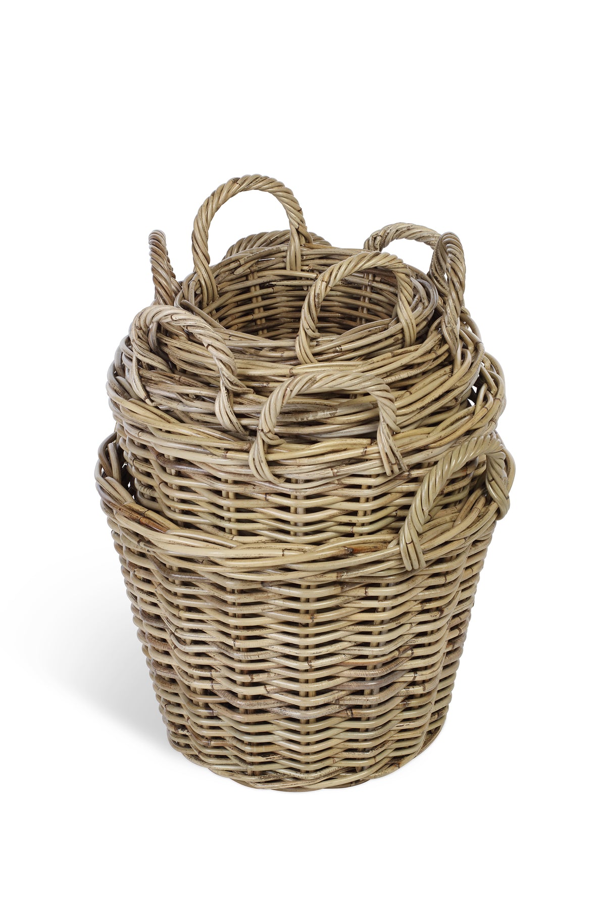 Set of 5 Rattan Log Baskets