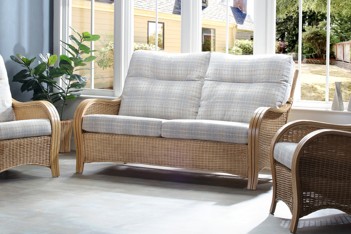 Turin Light Oak Cane 3 Seater Sofa