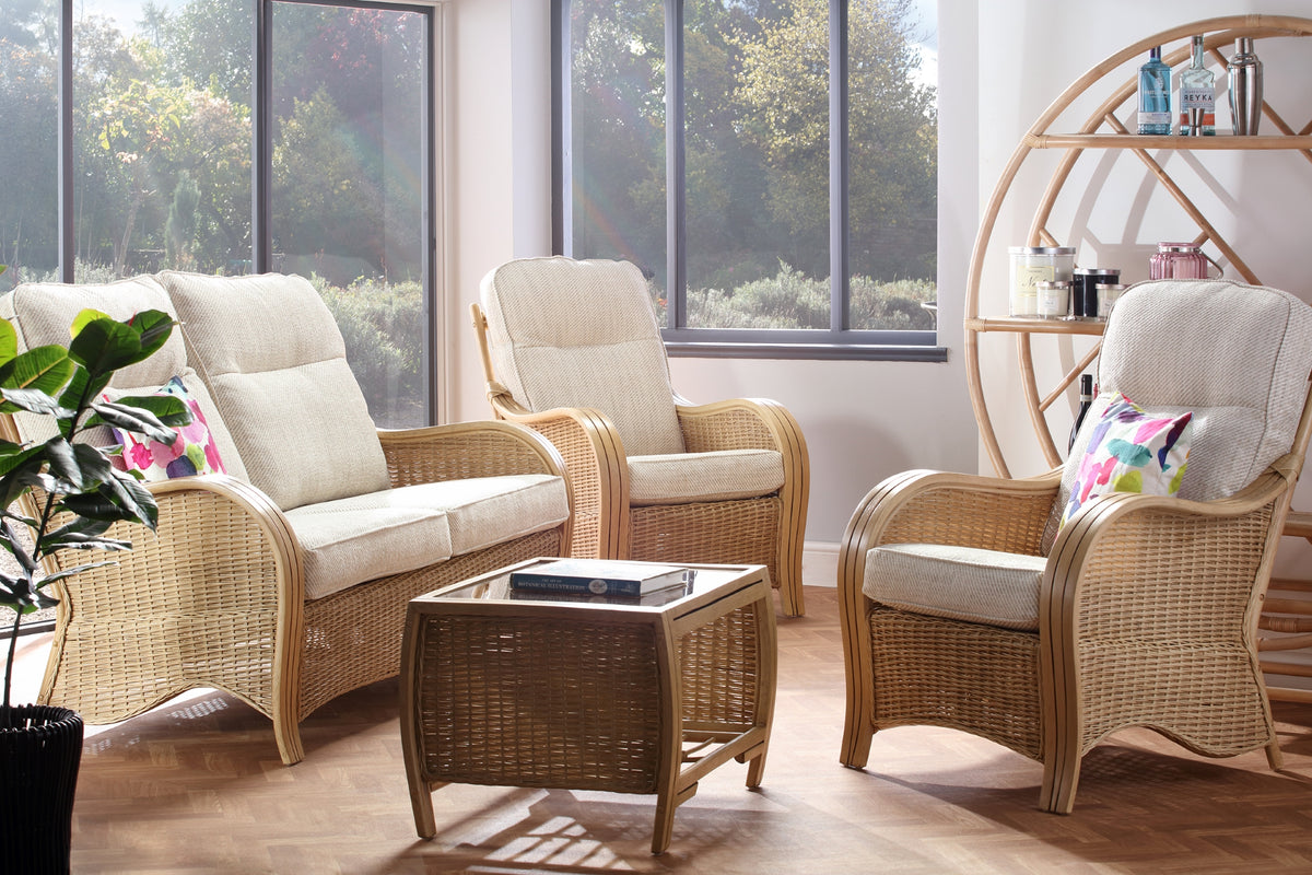 Turin Light Oak 3-Seater 3pc Suite - Classic Conservatory Furniture