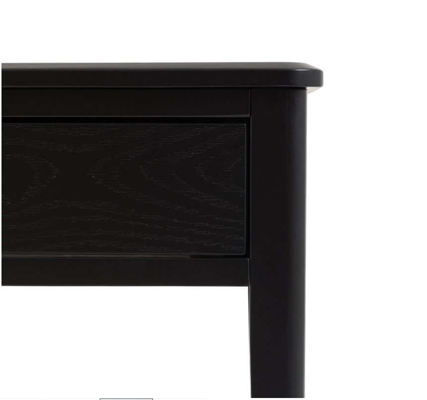 Accito Black 2 Drawer Console Table